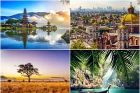Forty-seven countries have been taking off the red list including (from top left, clockwise) Indonesia, Mexico, Thailand and South Africa (Shutterstock)