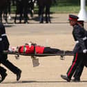 Three soldiers fainted during the Colonel’s Review at Horse Guards Parade in London today