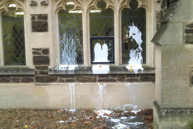 The damage at All Saints Church in Leighton Buzzard. Photo by Neil Cairns