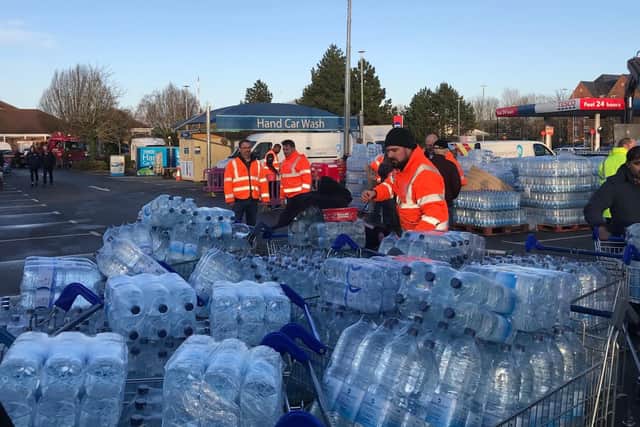 Bottled water at Tesco. Photo Anglian Water