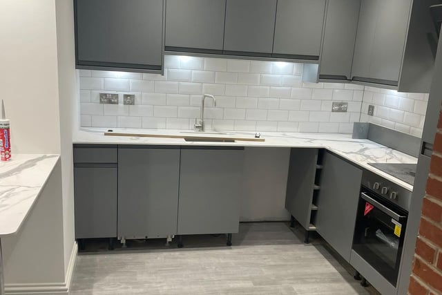 Another view of one of the kitchens at the new apartments