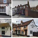 Clockwise from top left: The Bald Buzzard; The White Horse; The Golden Bell; The Dukes Head. Credit: The Bald Buzzard; Google Maps; The Golden Bell; Google Maps.