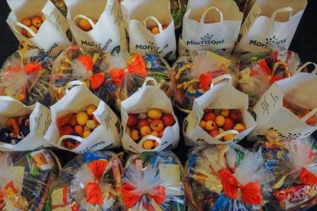 The special Diwali baskets are funded by donations from across the community