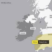 A yellow weather warning has been issued (C) The Met Office