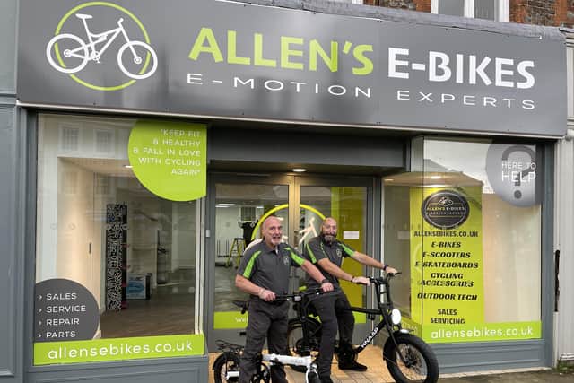 Mike and Dave outside their new shop.