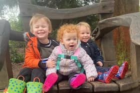 Jades children Archie, Gracie and Freddie. During the incident on Thursday, Gracie was in her pushchair and the boys were distracted by their new umbrellas.