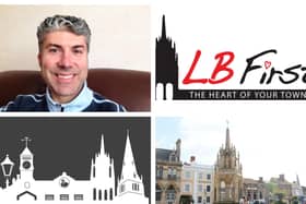 Clockwise from top left: Gennaro Borrelli; the LB First logo; the market cross (photo: Jane Russell); and the Shop Local LB logo.