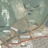 A map of the approved M1-A6 link road north of Luton