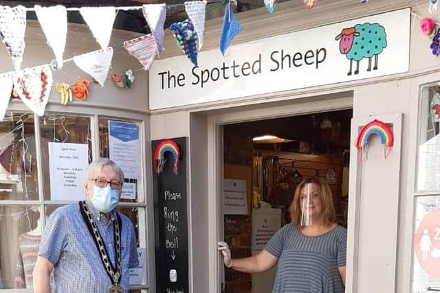 The Mayor says hello at the Spotted Sheep.