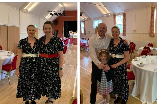 Fiona with her friend Samantha and (left) with Lucia and Lucia's father, James. Photos: Karen Gurnett Photography.