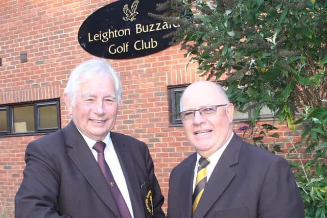 Leighton Buzzard Golf Club President Brian Carter (left) with his chosen successor Trevor Stimpson