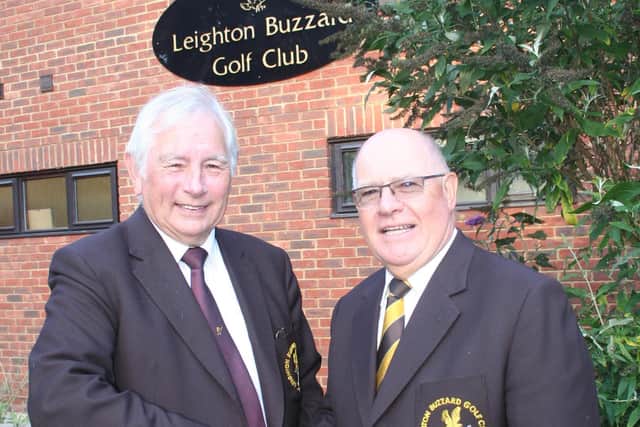 Leighton Buzzard Golf Club President Brian Carter (left) with his chosen successor Trevor Stimpson