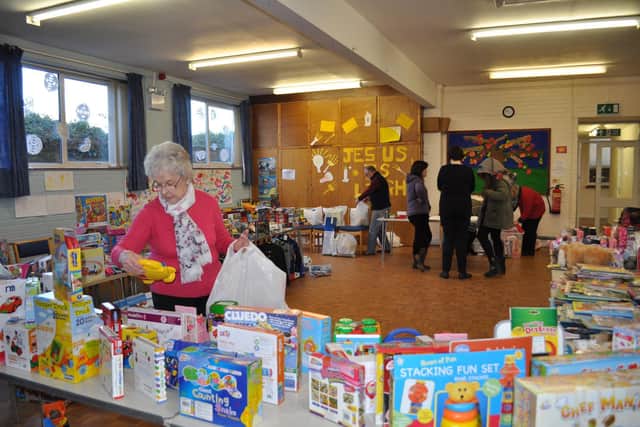 A previous year's Salvation Army toy appeal