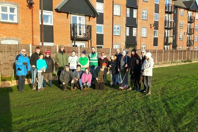 Community groups, councillors and MP at the end of the day's planting