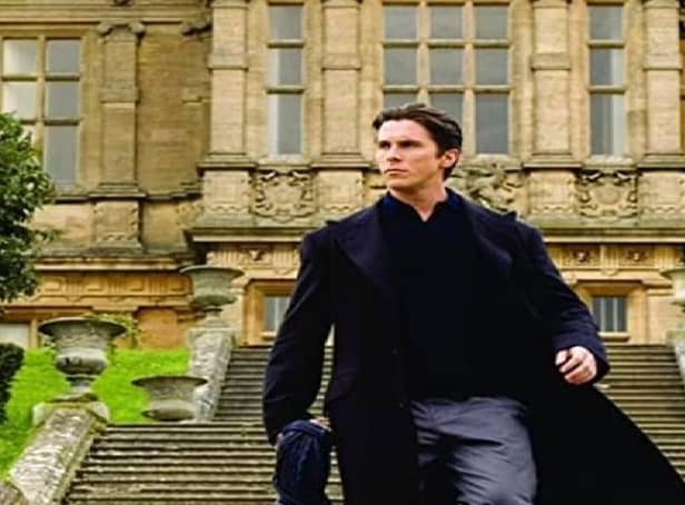 Christian Bale outside Mentmore Towers in Batman Begins