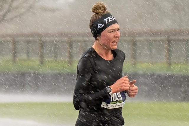 Action from the Chichester PB 5k at Goodwood, held on Sunday morning in wind and rain / Pictures: Trevor Staff and Lyn Phillips