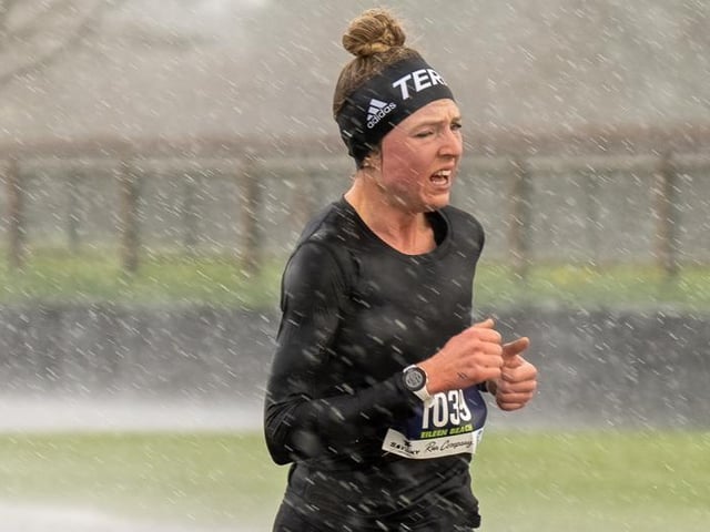 Action from the Chichester PB 5k at Goodwood, held on Sunday morning in wind and rain / Pictures: Trevor Staff and Lyn Phillips