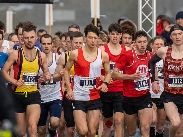 Action from the Chichester PB 5k at Goodwood, held on Sunday morning in wind and rain / Pictures: Trevor Staff and Lyn Phillips