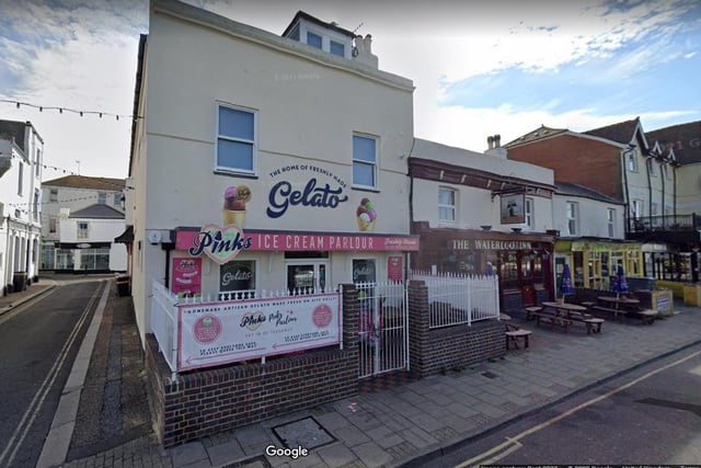 Pinks Parlour.
18 Waterloo Square, Bognor Regis PO21 1SU.
5 stars on Trip Advisor.
One reviwer said: "Best Ice Cream we have ever had - and that's a lot !"
Photo from Google maps.
