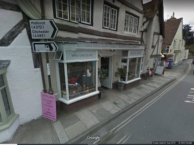 Coco Cafe and Sugar Lounge.
Saddlers House Saddlers Row, Petworth GU28 0AN.
4 stars on Trip Advisor.
One reviewer said: "DELIGHTFUL ! Superb Coffee, Charming SECRET GARDEN"
Photo from Google maps.
