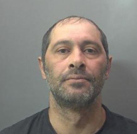 Constantin, 44, of Cobden Avenue, Peterborough was jailed for eight months after admitting assault by beating, common assault, criminal damage, possession of a bladed article, and possession of an offensive weapon.