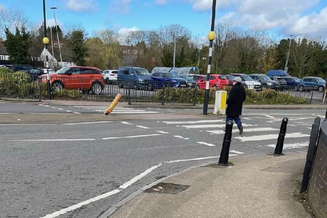 The remaining bollards on Vimy Road. Photo: Cllr Palmer.