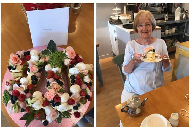 Left: Staff member Alena made a delicious cake; Right: Room No.9 customer, Margaret, from Stoke Hammond."