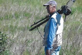 Peter Smith birdwatching at The Sandy Smith Nature Reserve. Photo: Peter Smith.