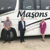 (L to R) James Mason, MP Greg Smith, Baroness Vere and Candice Mason