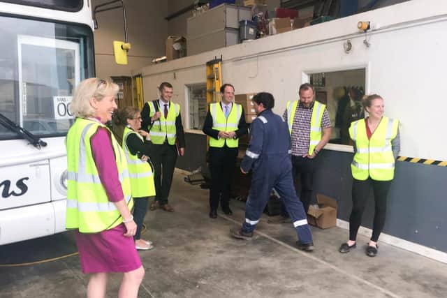 The Transport Minister Baroness Vere visited Masons Coaches to talk about how the government can support Britain's coaches as the country emerges from the Covid-19 pandemic