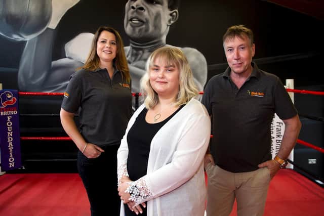 Buttle’s Managing Director Ian Church, Lucy Bayes, and Buttle’s Commercial Manager Hannah Brunton. CREDIT: Kirsty Edmonds
