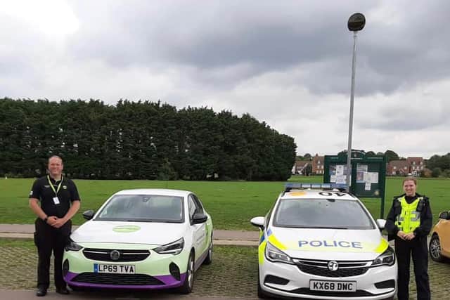 Yesterday (July 15) Bedfordshire Police was around Astral Park and Danes Way  with its partners at Central Bedfordshire Council for safer communities. Photo: Bedfordshire Police.