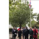 Emergency Services Day Flag Raising Ceremony with (L to R) Mohammed Nawaz (Councillor for Kempston Central & East Ward and Deputy Speaker of Bedford Borough Council); Eric Masih (High Sherif), Leon Meredith (Midshires Search and Rescue); Alison Kibblewhite (Assistant Chief Fire Officer); Councillor Lucy Bywater (Bedford Borough Council); Mohammad Yasin MP (Bedford and Kempston); Garry Forsyth (Chief Constable); Michael Headley (Bedford Borough Council); Tom Barker (East of England Ambulance Service); Dave Hodgson (Mayor of Bedford Borough).