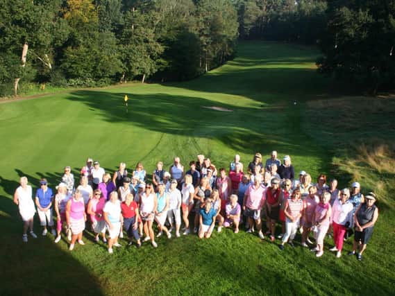 Leighton ladies line up for the camera before teeing off on their Captain’s Day in last week’s soaring temperatures at the Plantation Road club