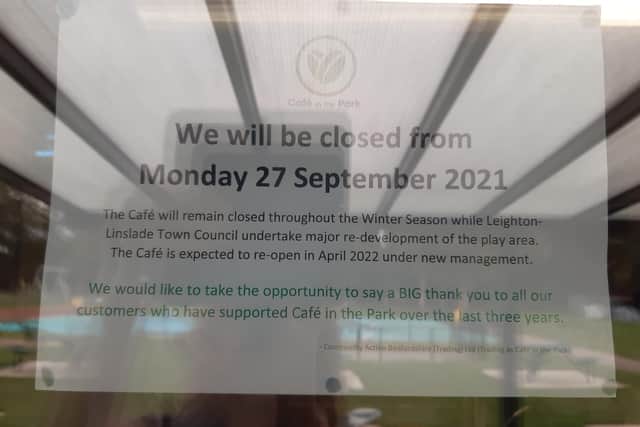 A sign up the cafe