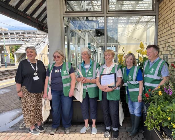 Left to right: Cara Higgs, community strategy manager at LNWR with volunteers Val Cooper, Cathy Goodyear, Diane Liness, Carole Perham, and Gordon Perham