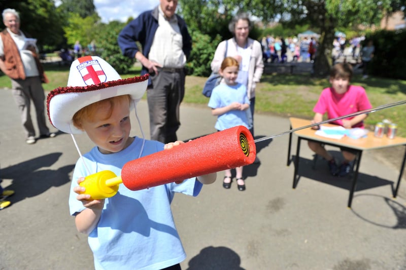 Having fun at the school's summer fete - all the way back in June 2011.
