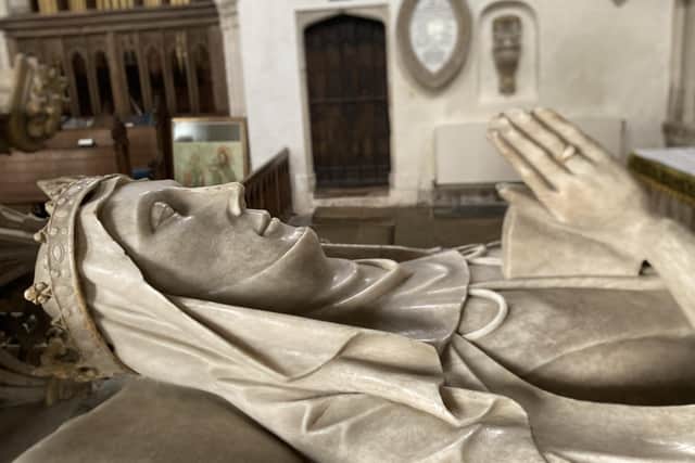 The Lady of the Manor of Leighton Buzzard’s Alice Chaucer had her life sized effigy carved on her tomb at Ewelme in Oxfordshire.