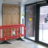 The lift when it was boarded up. Image: Neil Cairns.