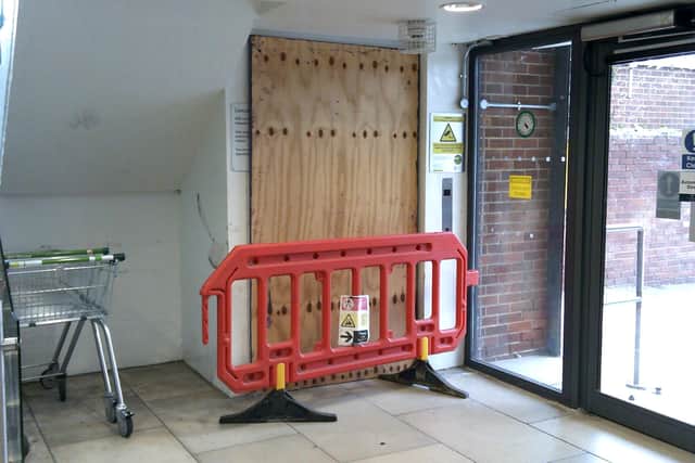 The lift when it was boarded up. Image: Neil Cairns.