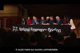 A screenshot from the People's Emergency Briefing film, which is being shown in Leighton Buzzard next month as part of Great Big Green Week
