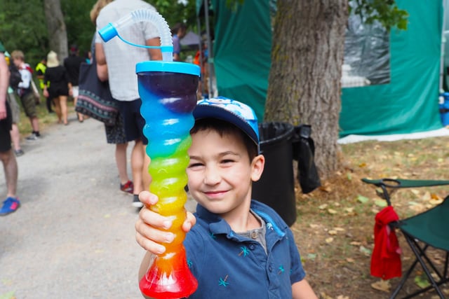 Aaron Habib, 4, keeps cool at the festival