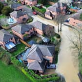 Drone image of flooding in Leighton Buzzard. Picture: Lowland Rescue
