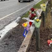 Flowers left at the scene of the incident which killed 26-year-old Brandan.