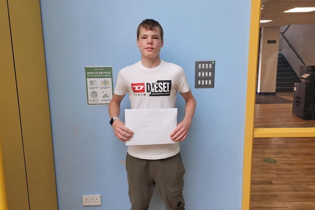 Thomas Johnston joined fellow pupils in celebrating their GCSE exam results.