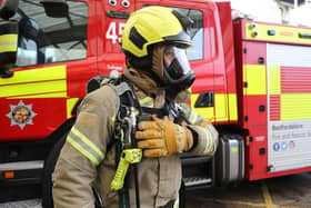 Firefighter wears new equipment. Picture: Beds Fire and Rescue Service