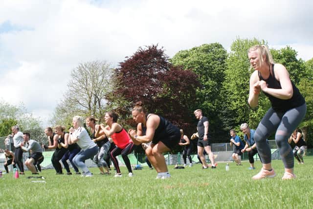 Chris Kelly's 'Mega Metafit in the park' for Claire.