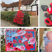 Poppy art created by Husborne Crawley Lower School students.