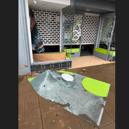 The smashed glass after the break-in. Image supplied by: Dave Allen.
