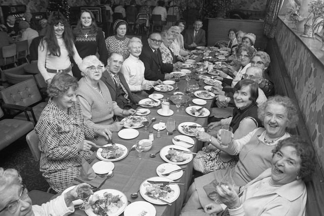 A sponsored walk by staff and customers of the Hastings HIll pub raised more than £100 and it meant 60 pensioners could have a slap-up Christmas lunch from the proceeds in 1977.